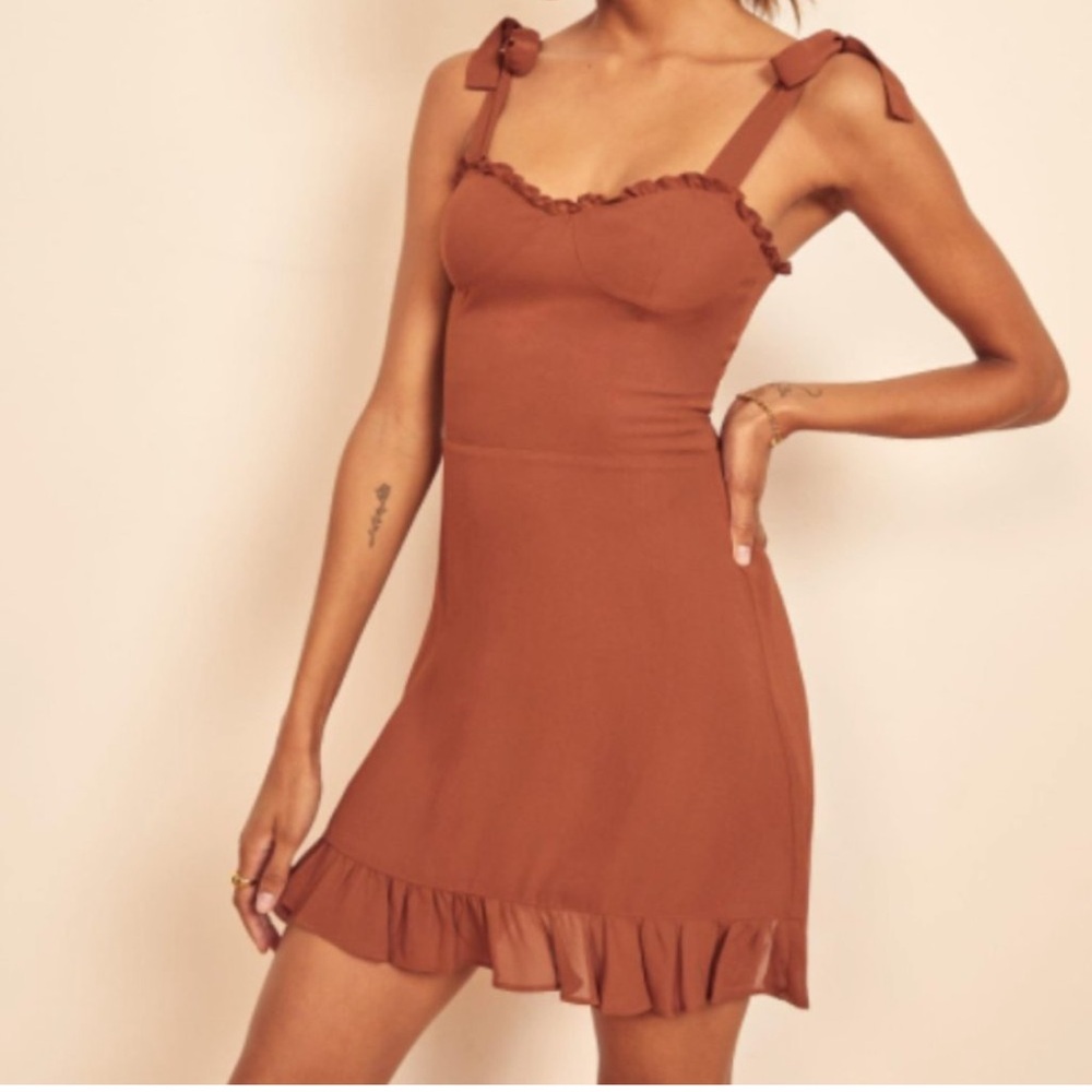 NWOT Reformation Christine Dress in Cinnamon - 10 Petite